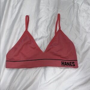 Hanes Coral and Black Bralette with Accents